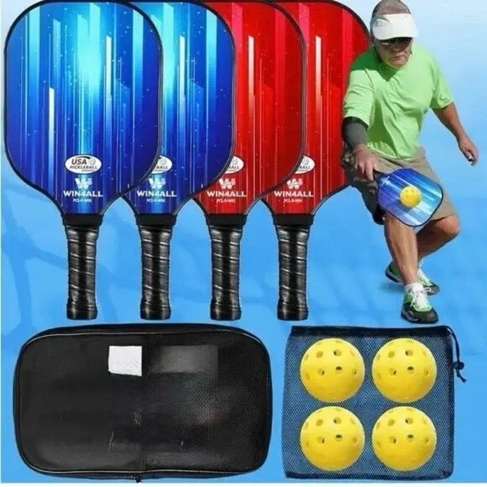 New Win4All 4 Paddle Pickleball Set